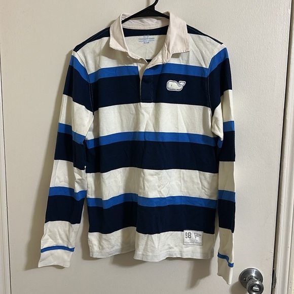 NWT Vineyard Vines Boys Rugby Multi-Stripe Long Sleeve Shirt XL (18) - Picture 2 of 6